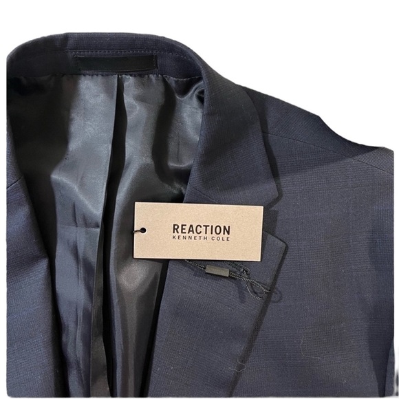 Kenneth Cole REACTION Techni-Cole Stretch Slim Fit Blazer, Navy Blue, 44R, NWT - Picture 6 of 11